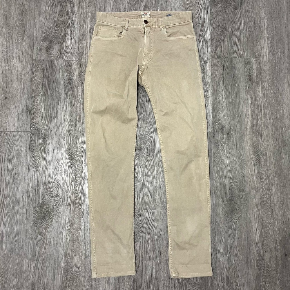 Faherty Pants Mens 30x32 Beige Twill Stretch Terry 5-pocket Huckberry Golf